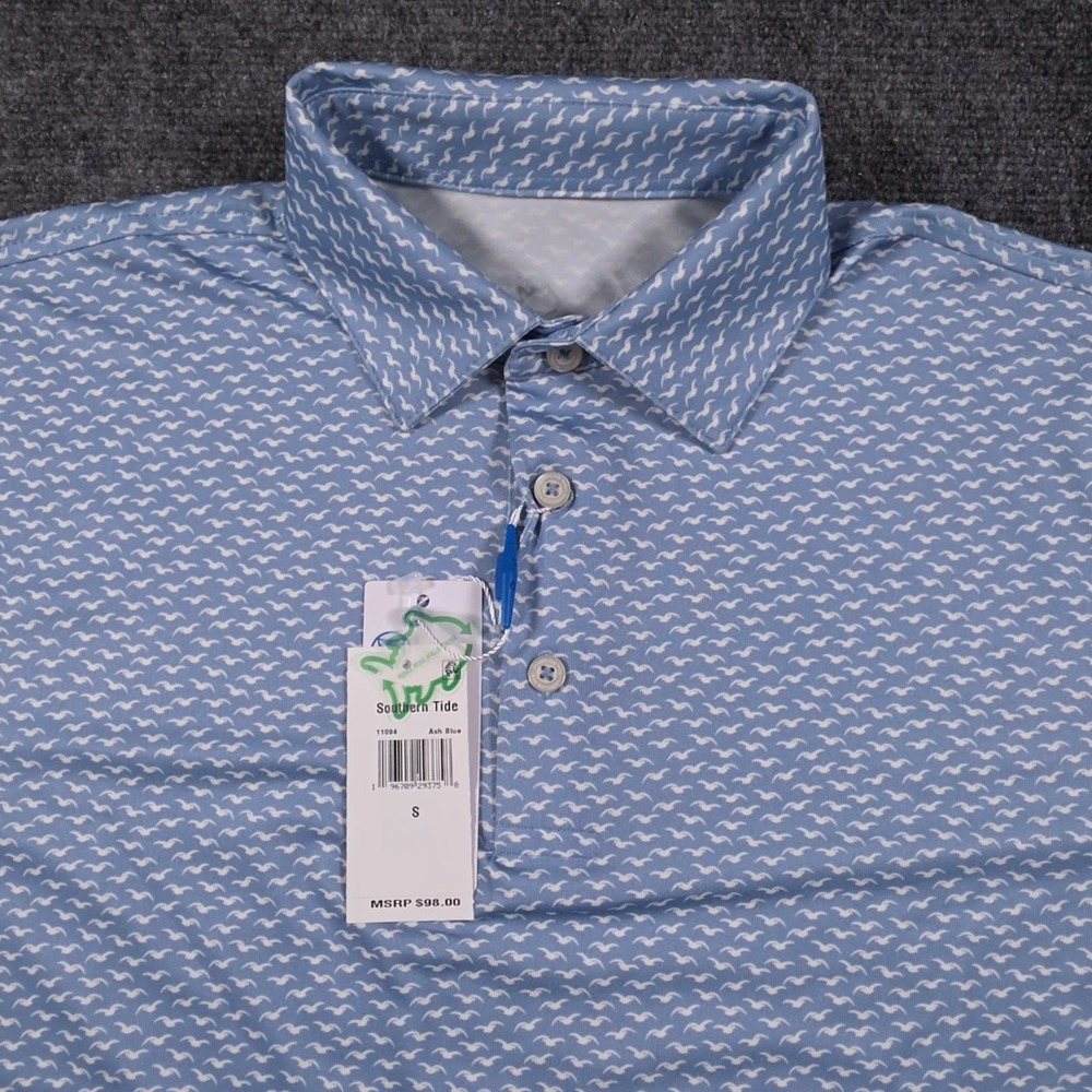 NWT Southern Tide Driver Polo Shirt Mens S Fall Flock AOP UPF Golf Stretch